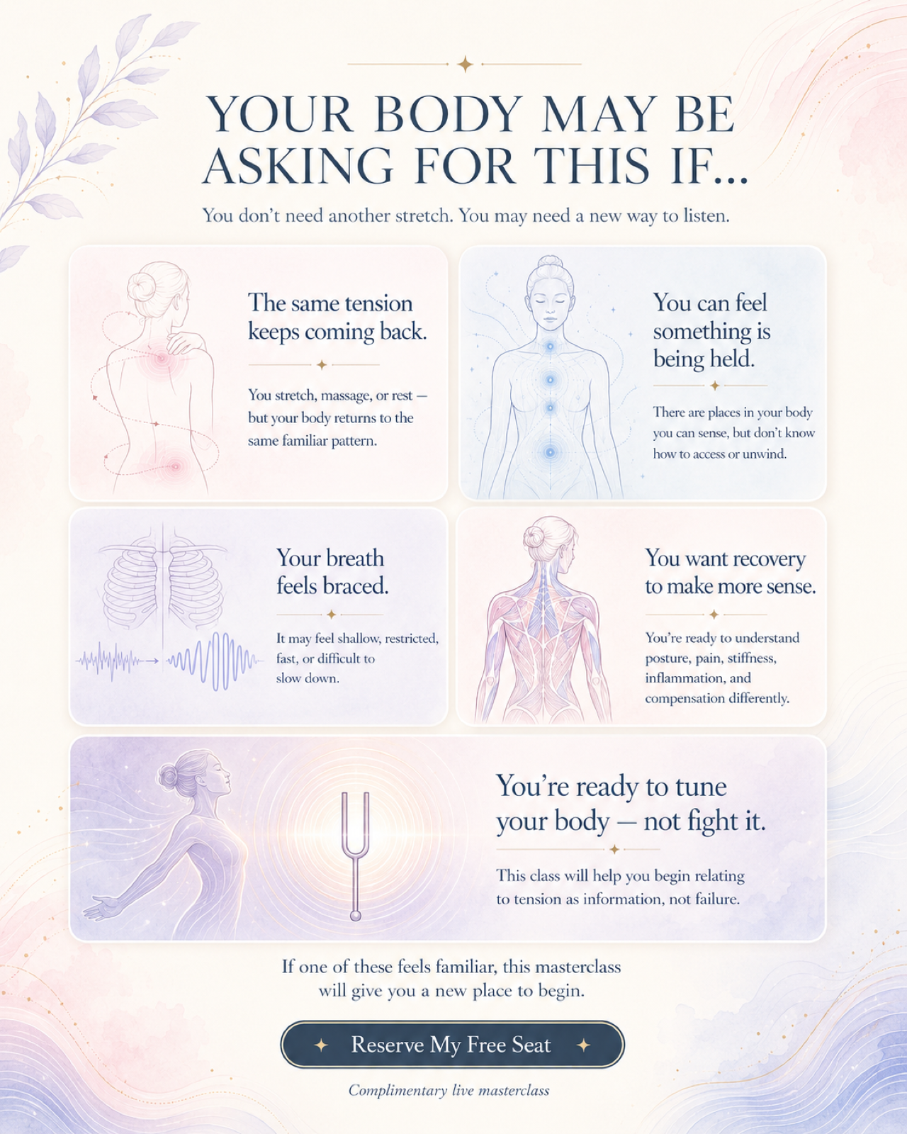 Your body may be asking for this — reserve your free seat
